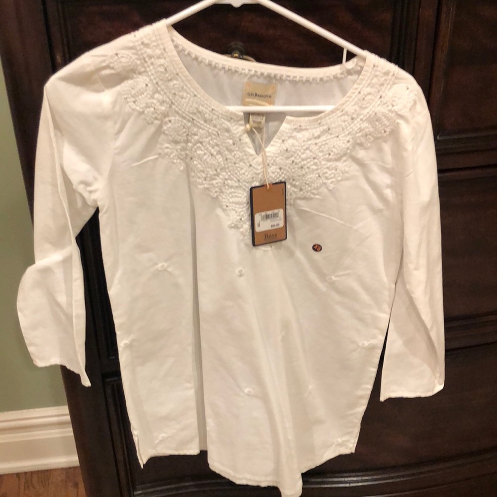 GH Bass &co white blouse size XS NWT